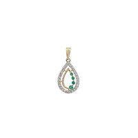 Diamond Emerald Pear Shape Pendant (14K)