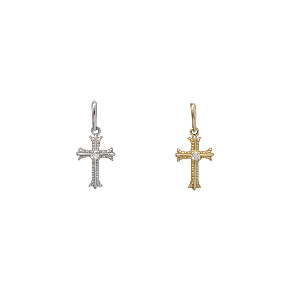 Mini Diamond Cross Pendant (14K)