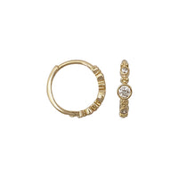 Zirconia Gilded Starburst Bubble Huggie Earrings (14K)