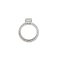 White Gold Emerald Cut Lab Grown Diamond Eternity Engagement Ring (14K)