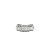 White Gold Baguette & Round Lab Grown Diamond Half Eternity Band (14K)
