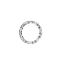 White Gold Round And Emerald Cut Lab Grown Diamond Eternity Band (14K)