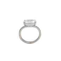 White Gold Oval East West Pave Lab Grown Diamond Engagement Ring (14K)
