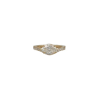 Oval Lab Diamond V-Shape Pave Ring (14K)