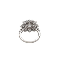 White Gold Flower Halo Lab Grown Diamond Engagement Ring (14K)
