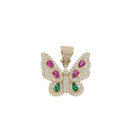 Stoneset Colorful Droplet Butterfly Pendant (14K)