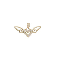 Zirconia Angel Wing Heart Pendant (14K)