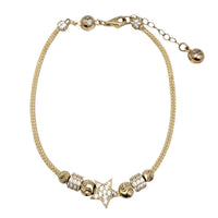 Diamond Cut Zirconia Star Charm Bracelet (14K)