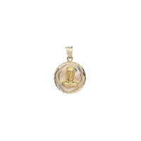 Tricolor Sacred Heart of Jesus Round Pendant (14K)