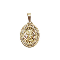 Zirconia Diamond-Cut Baby Jesus/Divino Nino Oval Pendant (14K)