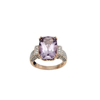 Diamond Cushion Cut Amethyst Fancy Ring (18K)