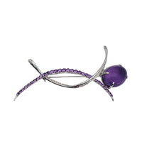 Diamond Amethyst Brooch (18K)