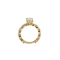 Yellow Gold Marquise Half Eternity Lab Grown Diamond Engagement Ring (14K)