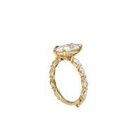Yellow Gold Marquise Half Eternity Lab Grown Diamond Engagement Ring (14K)