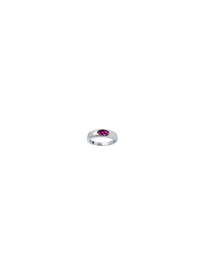 Dark Pink Band Ring (Silver)