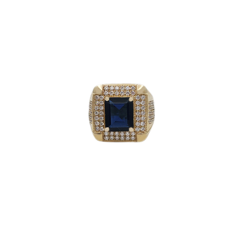 Square Gemstone Men Ring (10K)