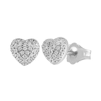 Diamond Heart Stud Earrings (14k)