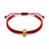 Fortune Little Rabbit Chinese Zodiac Red String Bracelet (24K) Popular Jewelry - New York