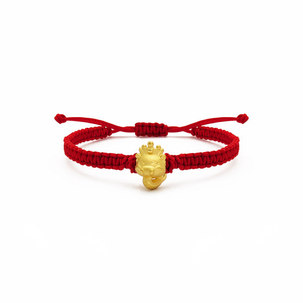 Happy Royal Dragon Chinese Zodiac Red String Bracelet (24K) Popular Jewelry - New York