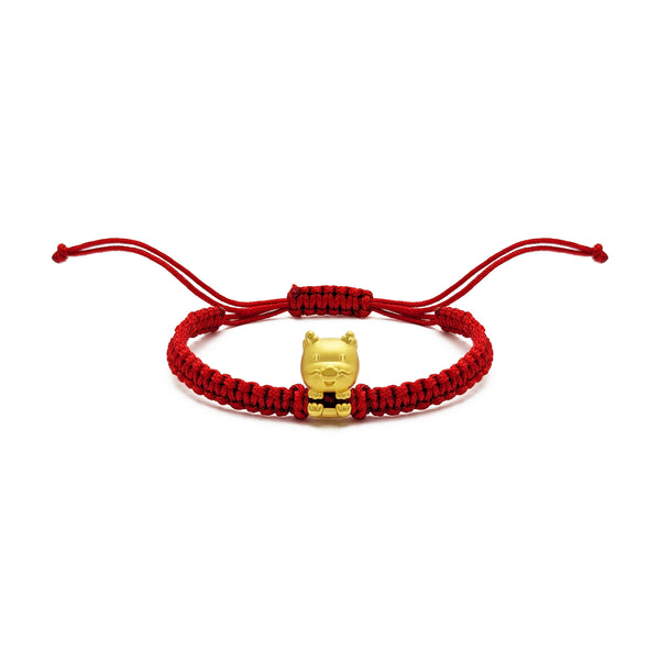Joyful Dragon Chinese Zodiac Red String Bracelet (24K) Popular Jewelry - New York