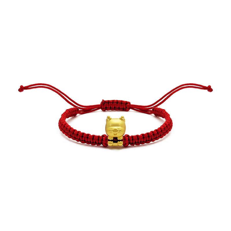 Joyful Dragon Chinese Zodiac Red String Bracelet (24K) Popular Jewelry - New York