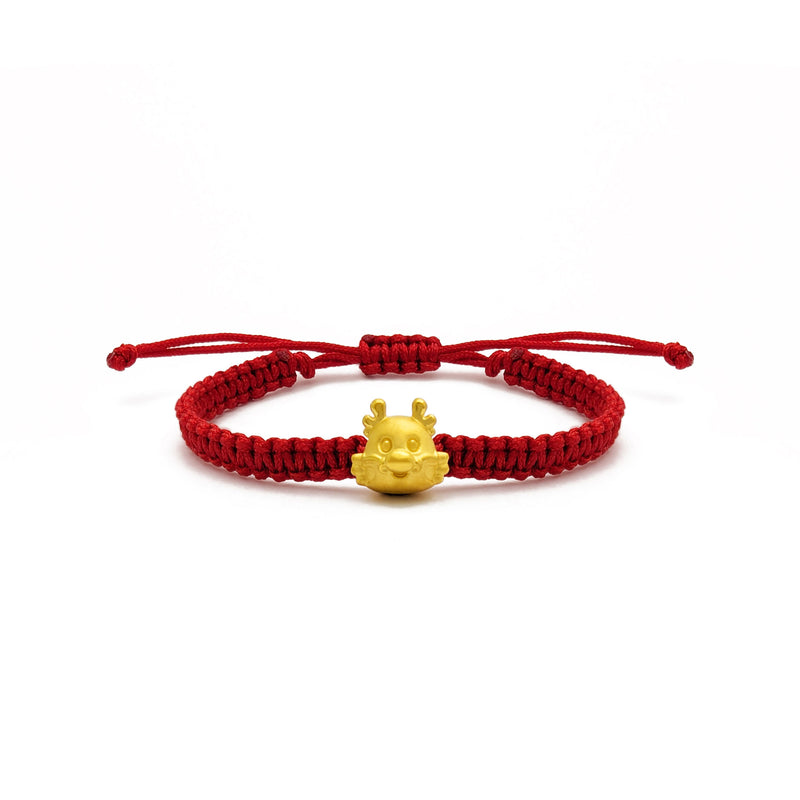 Little Dragon Face Chinese Zodiac Red String Bracelet (24K) – Popular J