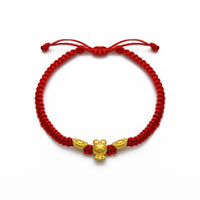 Peaceful Bunny with Ingots Chinese Zodiac Red String Bracelet (24K) Popular Jewelry - New York