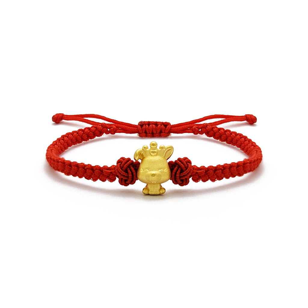 Royal Rabbit Chinese Zodiac Red String Bracelet (24K) – Popular J