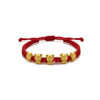 Bracciale con cordino rosso dello zodiaco cinese Quintupletto della tigre (24K) Popular Jewelry - New York