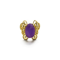 Cabochon Ametist Kəpənək Üzük (24K)