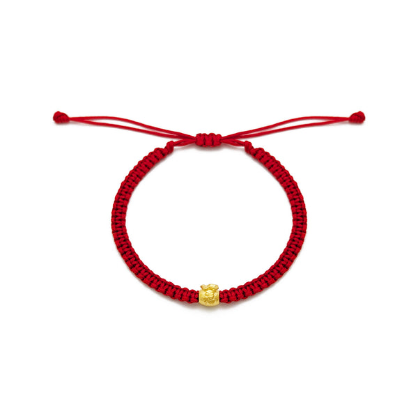 Good Fortune Money Bag Red String Bracelet (24K)