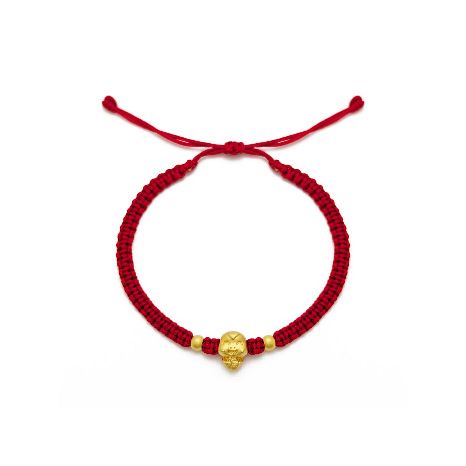 Good Fortune Snake Chinese Zodiac Red String Bracelet (24K