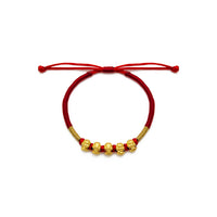 Good Fortune Snake Quintet Chinese Zodiac Red String Bracelet (24K)