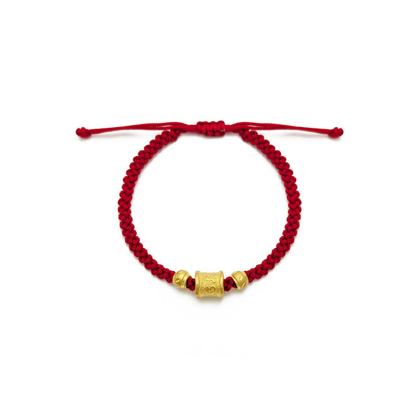 Hinduism Symbols Red String Bracelet (24K)