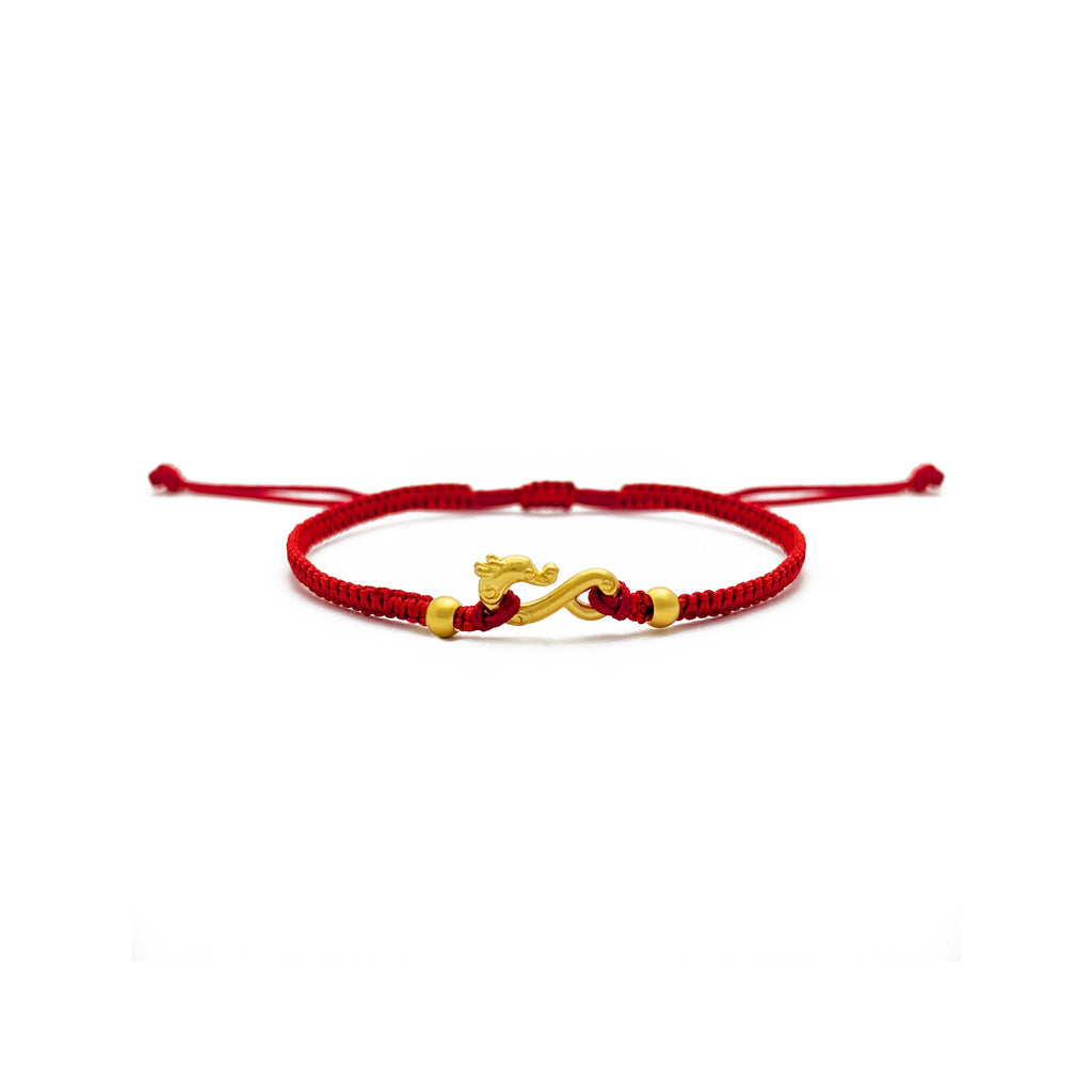 Infinity Dragon Chinese Zodiac Red String Bracelet (24K) – Popular J