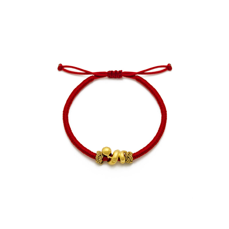 Lovely Snake Chinese Zodiac Red String Bracelet (24K) – Popular J