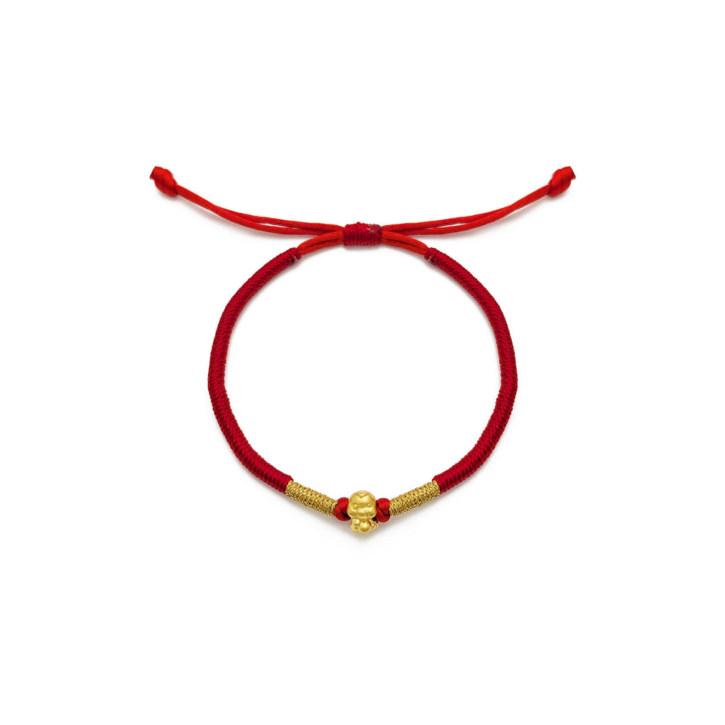Winking Snake Chinese Zodiac Red String Bracelet (24K) – Popular J