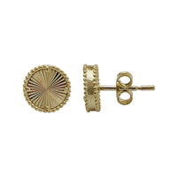 Sunburst Diamond-Cut Circle Stud Earrings (14K)