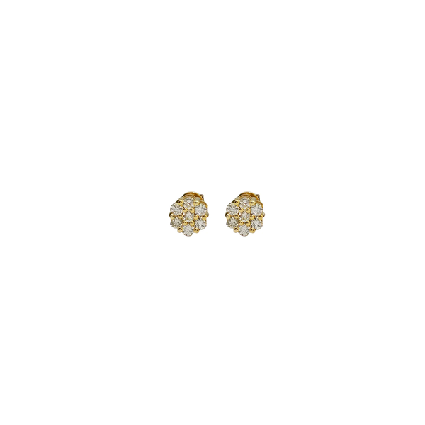 Zirconia Honeycomb Earring (14K)