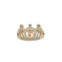 15 Years Birthday CZ Crown-Tiara Ring (14K)
