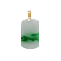 Green Jade Dogtag Pendant (14K)