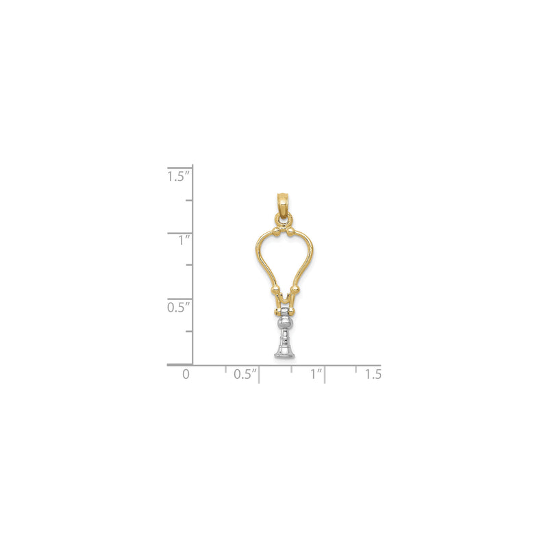 3D Two-Tone Stethoscope Pendant (14K) scale - Popular Jewelry - New York