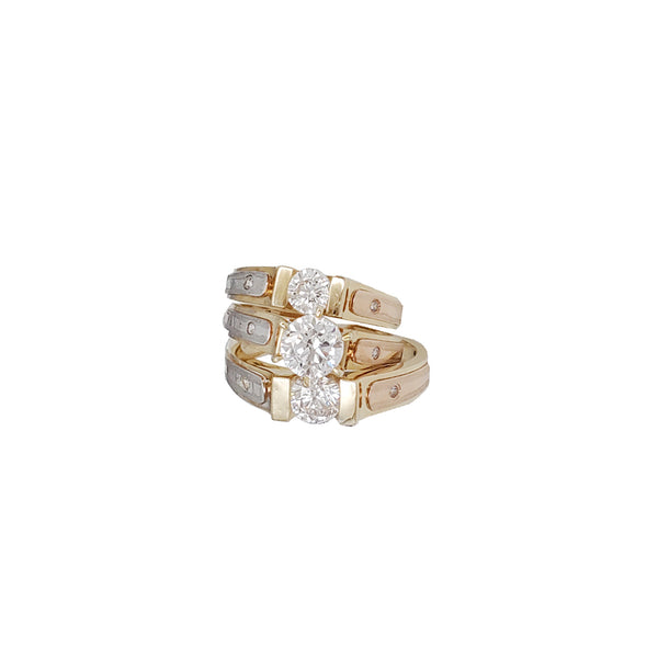 Three-Piece-Set Engagement/Wedding Ring (14K)
