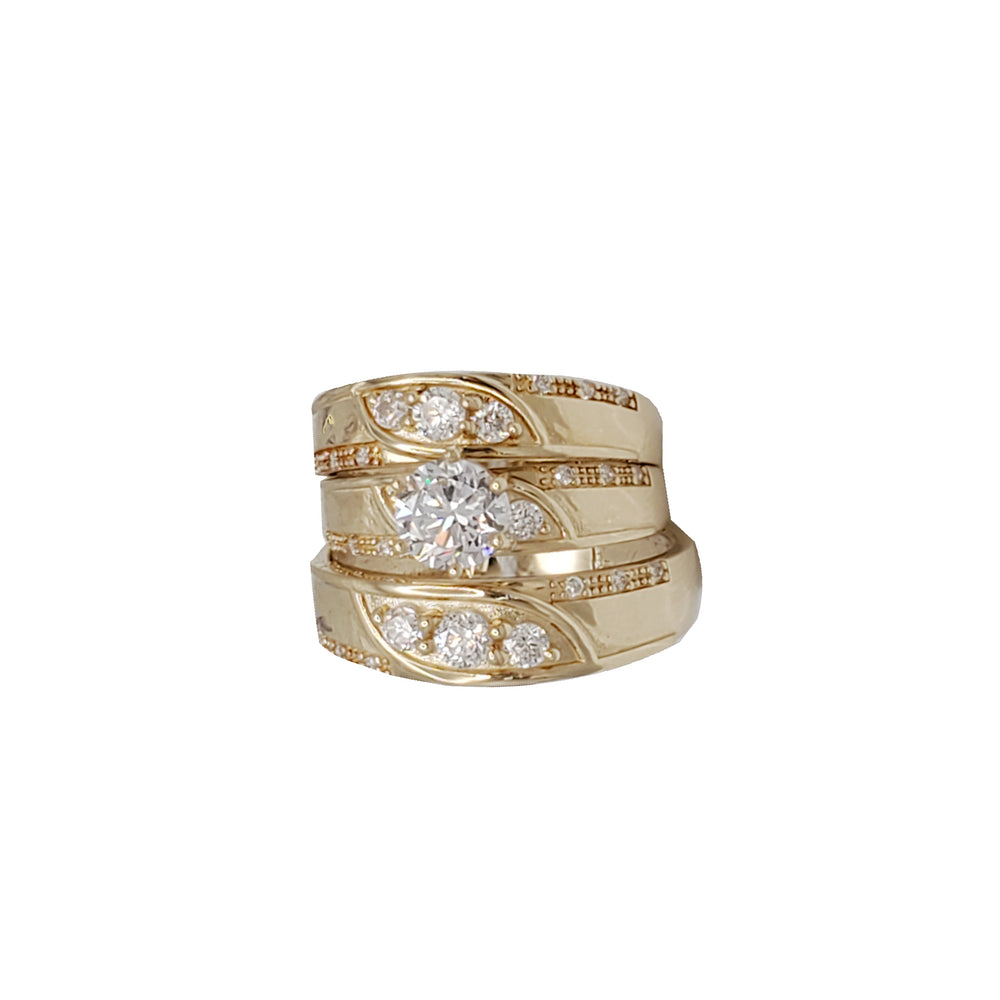 Three-Piece Engagement Ring Set (14K)