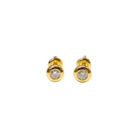 Diamond Round Earrings (14K).