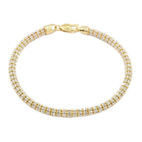 Two-tone Round Bullet Bracelet (14K).