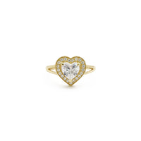 Halo Heart Split Shank Ring (14K)