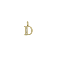 Letter 'D' CZ Pendant (14K)