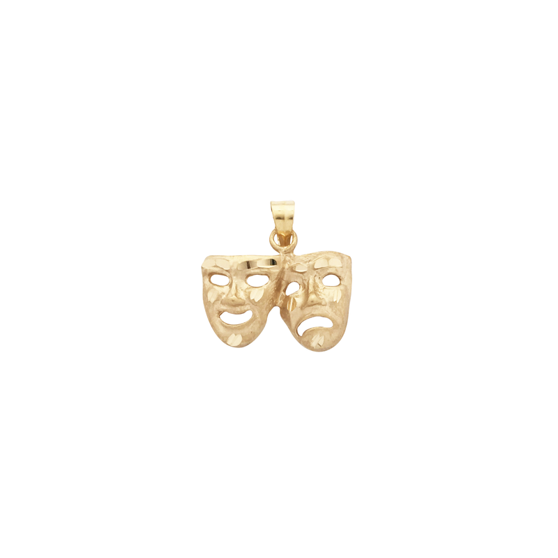 Sock and Buskin Diamond Cut Masks Pendant (14K)