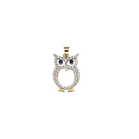 Owl Outline CZ Pendant (14K)